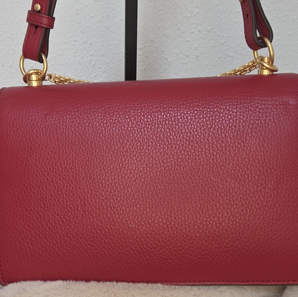 Tory Burch Red Leather Bag with Gold Accents - Picture 3 of 11